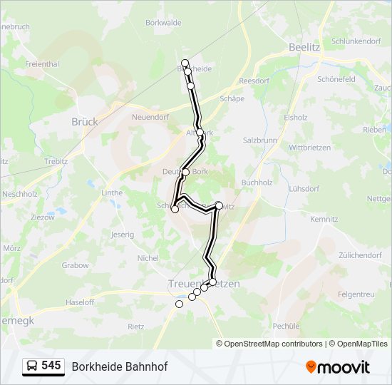 545 bus Line Map