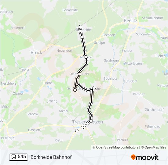 Автобус 545: карта маршрута