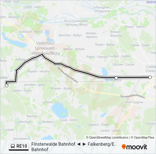 RE10 Bus Line Map