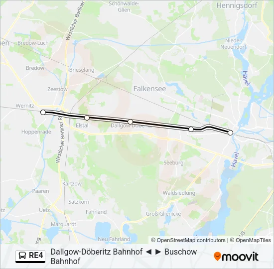 Buslinie RE4 Karte