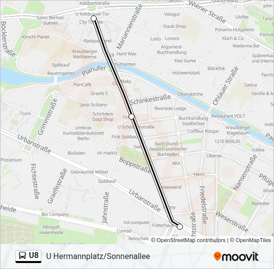 U8 Bus Line Map