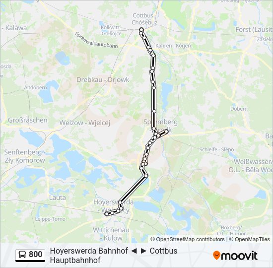 Автобус 800: карта маршрута