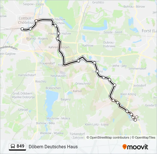 849 Bus Line Map