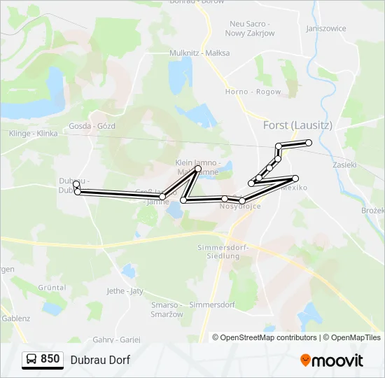 850 Bus Line Map