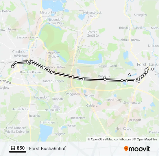 850 Bus Line Map