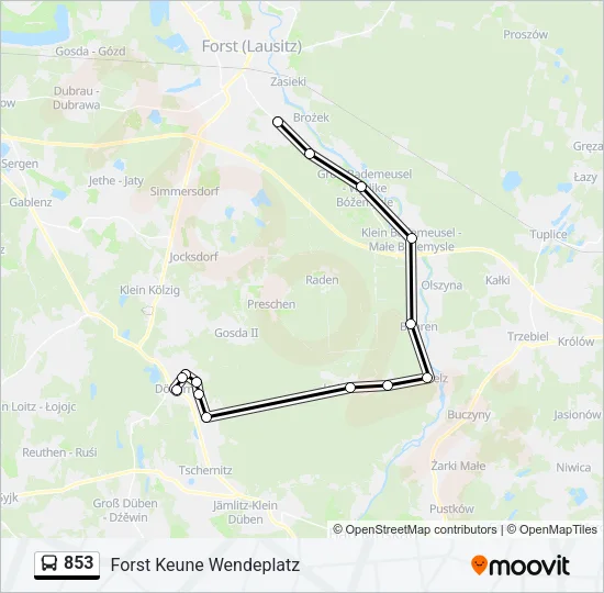 853 Bus Line Map
