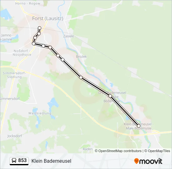 853 Bus Line Map