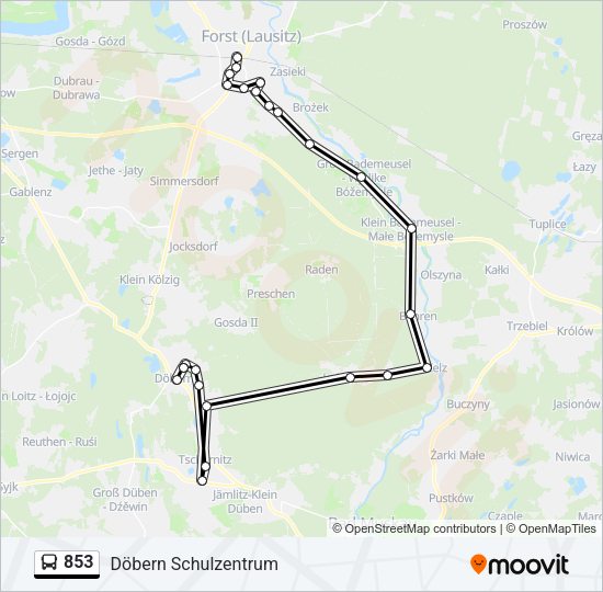 Автобус 853: карта маршрута