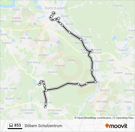 Автобус 853: карта маршрута
