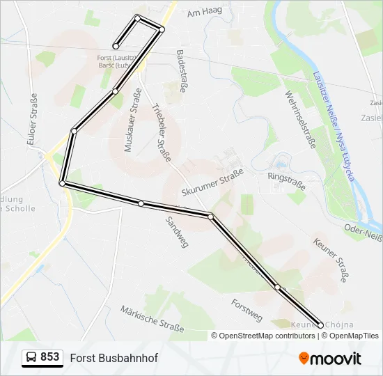 853 Bus Line Map