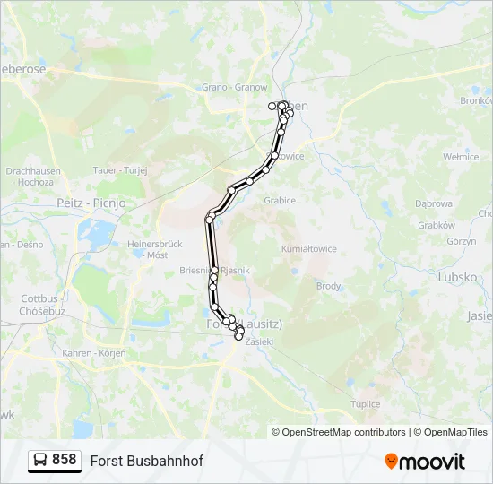 858 Bus Line Map