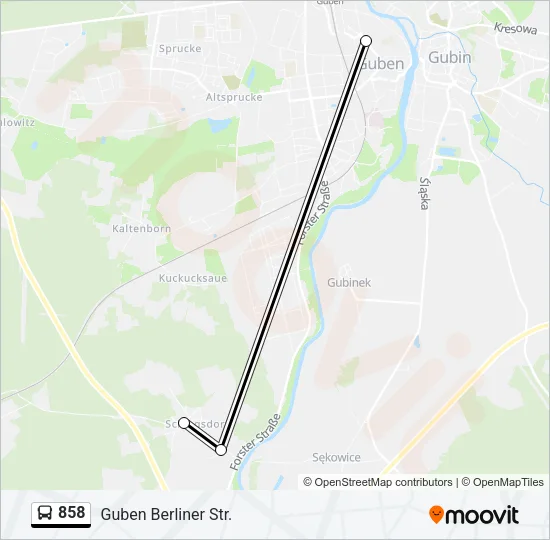 858 Bus Line Map