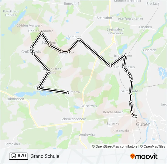 870 Bus Line Map