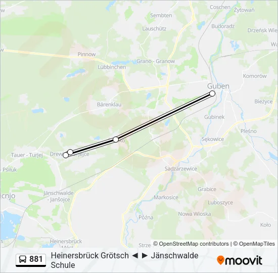 881 Bus Line Map