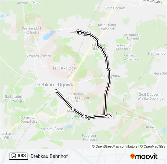 883 Bus Line Map