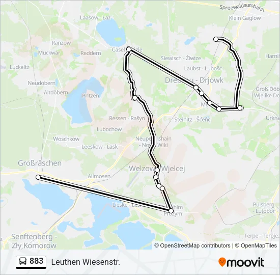 883 Bus Line Map