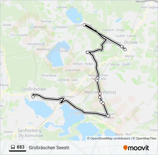 883 Bus Line Map