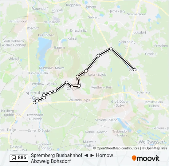 885 Bus Line Map