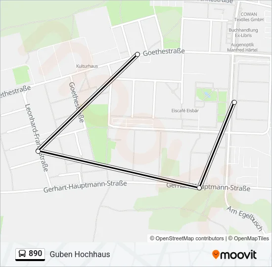 890 Bus Line Map