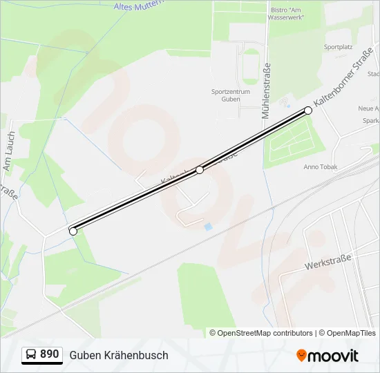 890 Bus Line Map