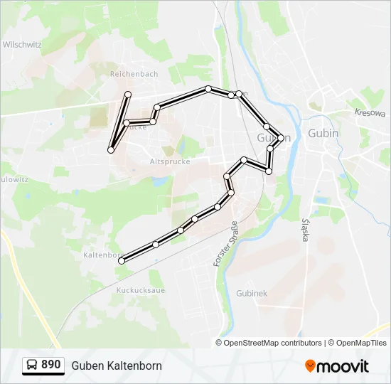 890 Bus Line Map