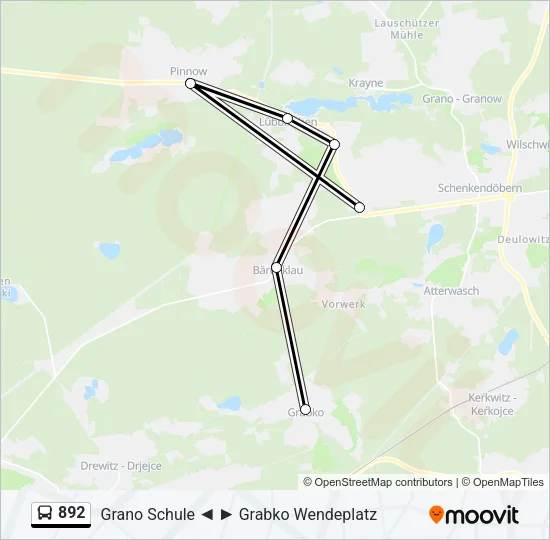 892 Bus Line Map