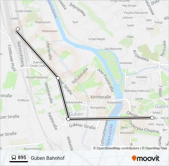 895 Bus Line Map