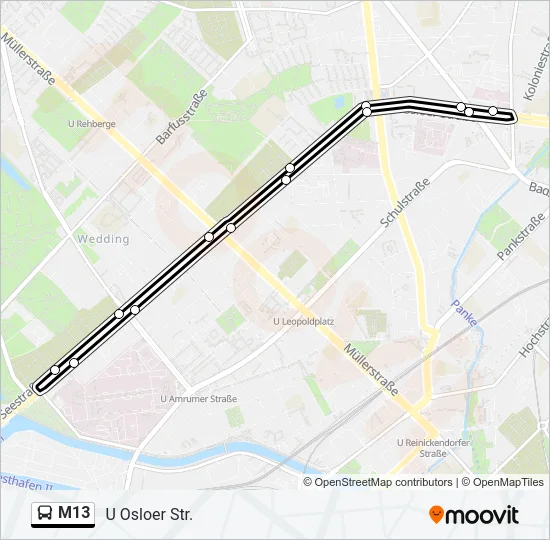 M13 Bus Line Map