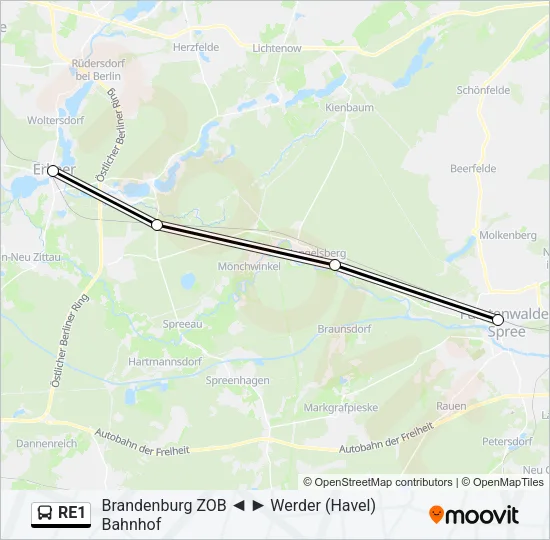 RE1 Bus Line Map