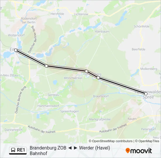 RE1 Bus Line Map