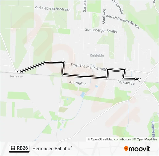Автобус RB26: карта маршрута