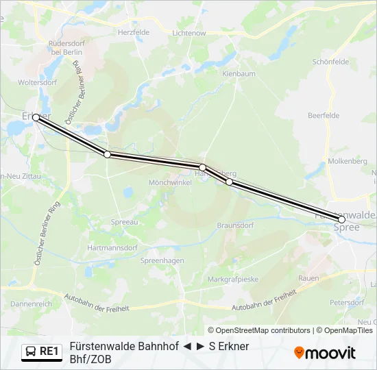 RE1 Bus Line Map