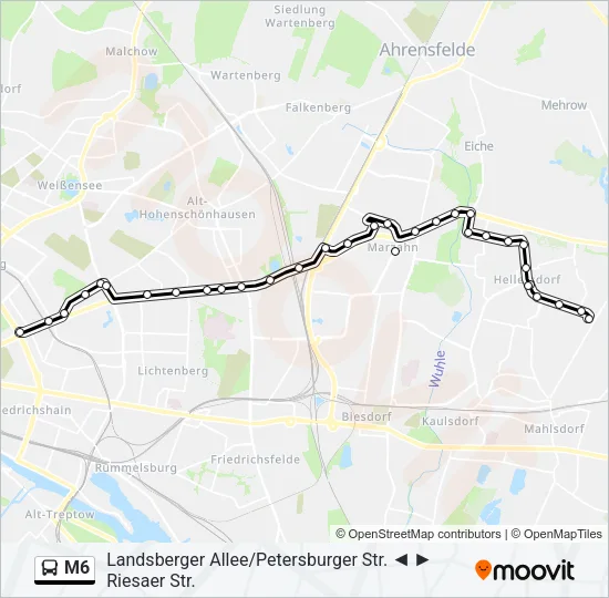 M6 Bus Line Map