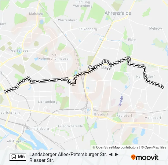 M6 Bus Line Map