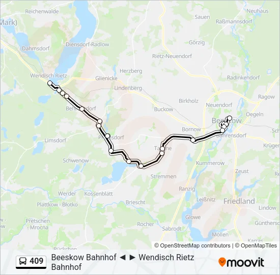 409 Bus Line Map