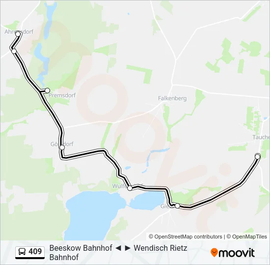 409 Bus Line Map