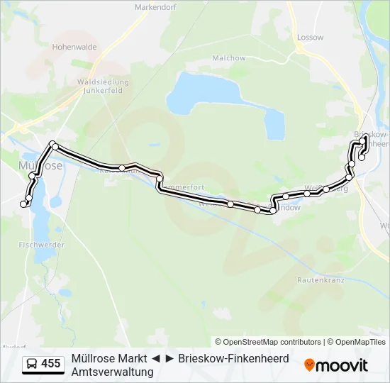 455 Bus Line Map