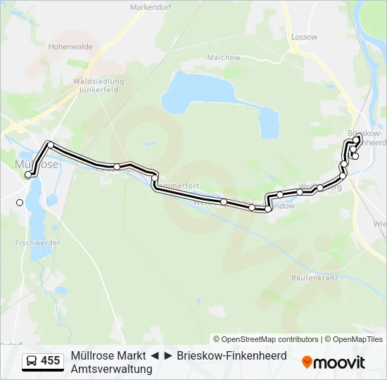 455 Bus Line Map