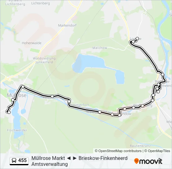 455 Bus Line Map