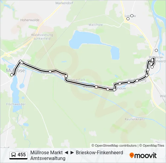 455 Bus Line Map