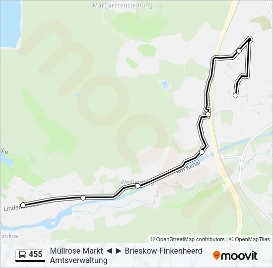 455 Bus Line Map
