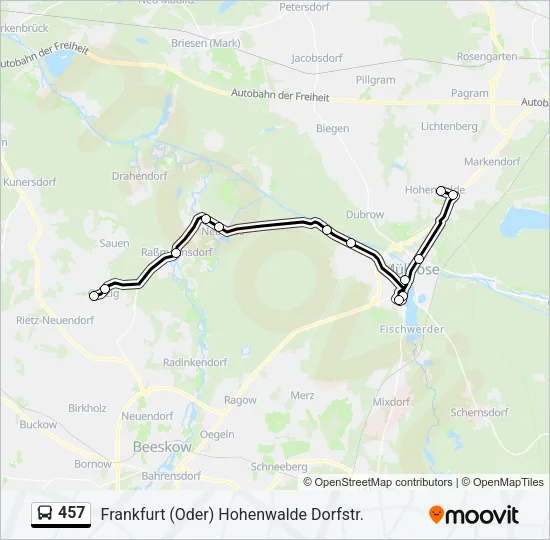457 Bus Line Map