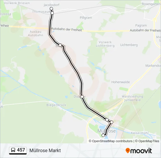 457 Bus Line Map