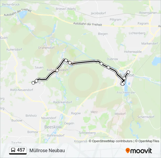 457 Bus Line Map