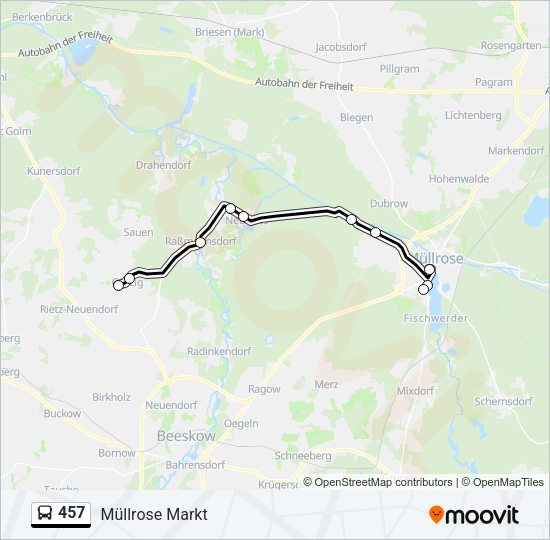 Автобус 457: карта маршрута