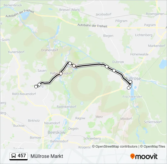 457 Bus Line Map