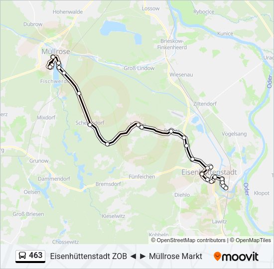 Автобус 463: карта маршрута