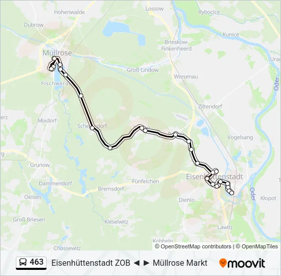 Автобус 463: карта маршрута