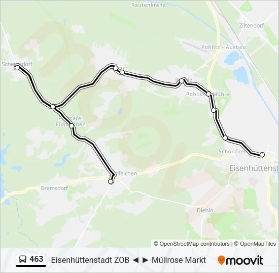463 Bus Line Map