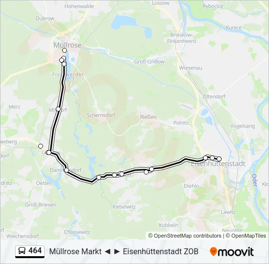 Автобус 464: карта маршрута